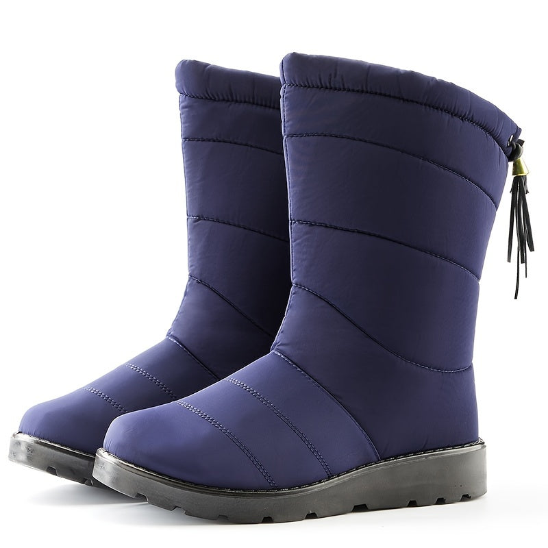 Bottes de neige pour femme, doublées et montant jusqu’au mollet | chaussures d’hiver antidérapantes