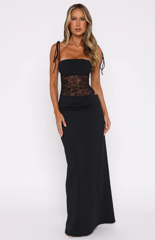 Women's Maxi Evening Gown with Spaghetti Straps | For Weddings and Parties