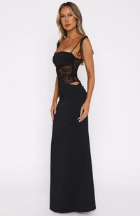 Women's Maxi Evening Gown with Spaghetti Straps | For Weddings and Parties