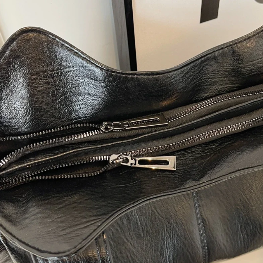 Borsa a tracolla da donna in pelle con zip