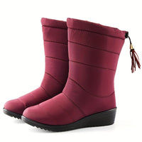 Bottes de neige pour femme, doublées et montant jusqu’au mollet | chaussures d’hiver antidérapantes