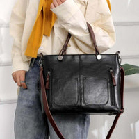Dámská shopper kabelka přes rameno a crossbody se zipovými kapsami | Prostorná, do práce