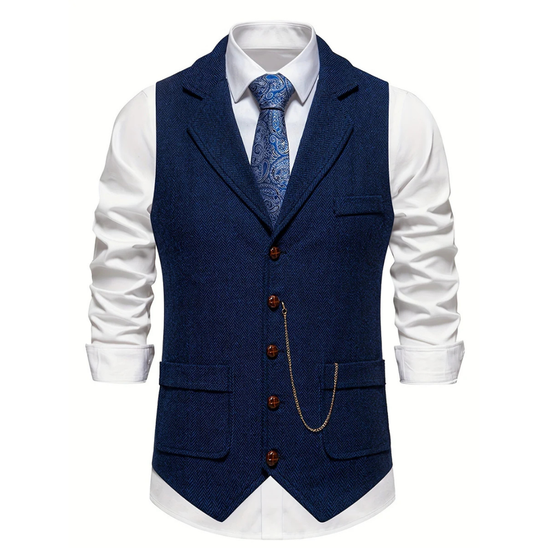 Gilet da uomo con scollo a V e bottoni
