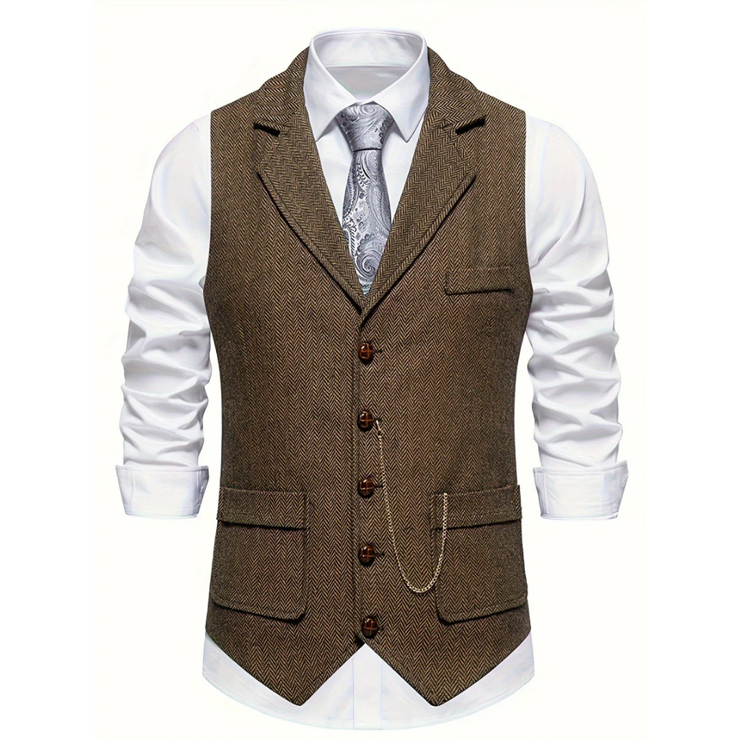 Gilet da uomo con scollo a V e bottoni