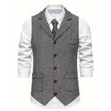 Gilet da uomo con scollo a V e bottoni
