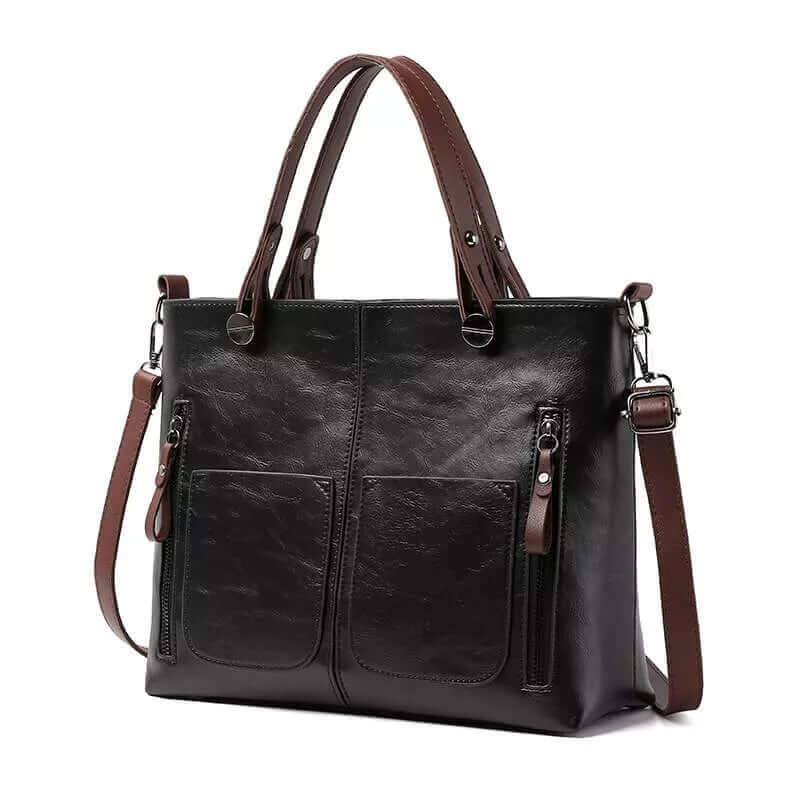 Dámská shopper kabelka přes rameno a crossbody se zipovými kapsami | Prostorná, do práce