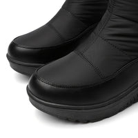 Cizme de zăpadă înalte de damă, căptușite, cu fermoar lateral și talpă antiderapantă