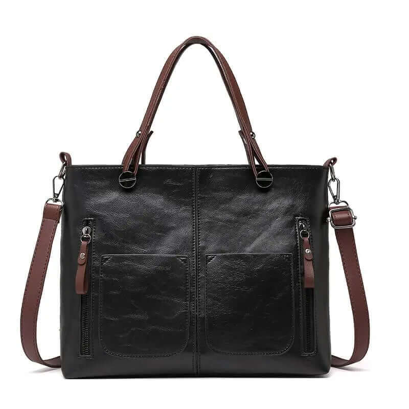 Dámská shopper kabelka přes rameno a crossbody se zipovými kapsami | Prostorná, do práce