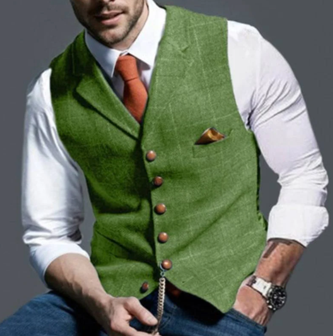 Gombos férfi ölténymellény