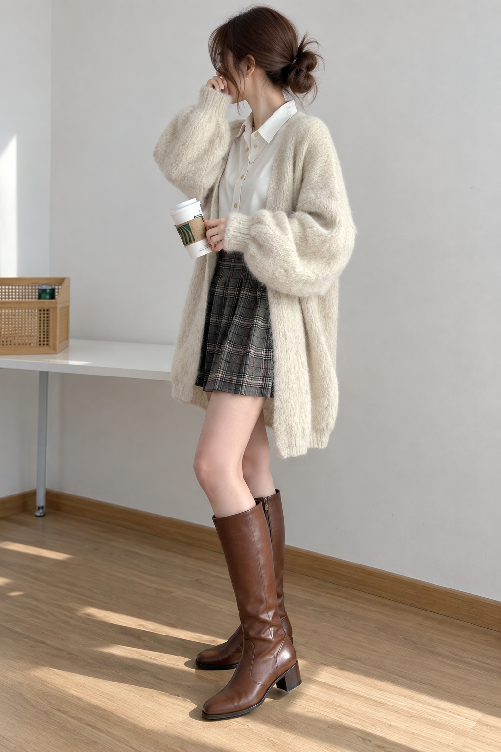 Stylish women's cape with flared sleeves - Thea
