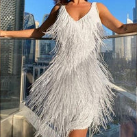 Women's Fringe Mini Party Dress