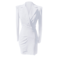 Robe blazer mini pour femme à manches longues et décolleté plongeant en V