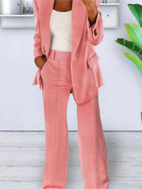 Women's elegant suit with wide-leg trousers