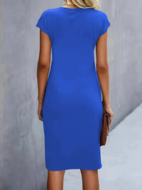 Robe midi cintrée pour femme avec fronces