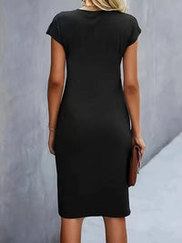 Robe midi cintrée pour femme avec fronces