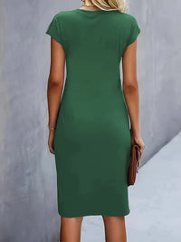 Robe midi cintrée pour femme avec fronces
