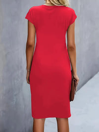 Robe midi cintrée pour femme avec fronces