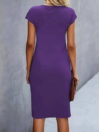 Robe midi cintrée pour femme avec fronces