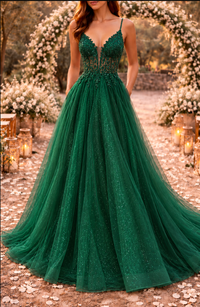 Romantico abito da donna per matrimonio con tulle ricamato - Violet
