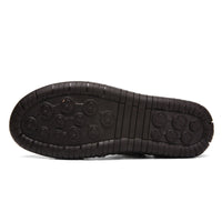 Men’s Closed-Toe Leather Sandals with Hook-and-Loop Fastening