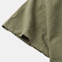 Completo da uomo in lino con camicia e pantaloncini