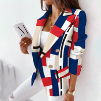 Women's fitted plaid blazer for the office