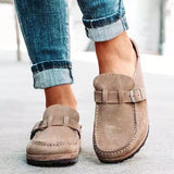 Mocassins confortables à enfiler pour femme avec boucle
