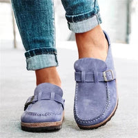 Mocassins confortables à enfiler pour femme avec boucle