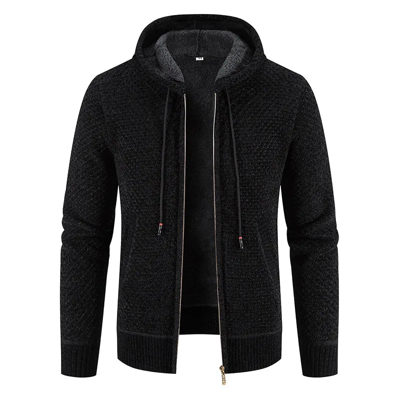 Cardigan da uomo con cappuccio e zip