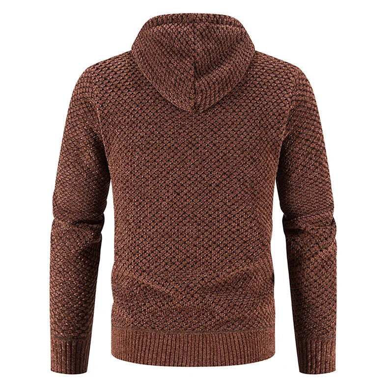 Cardigan da uomo con cappuccio e zip