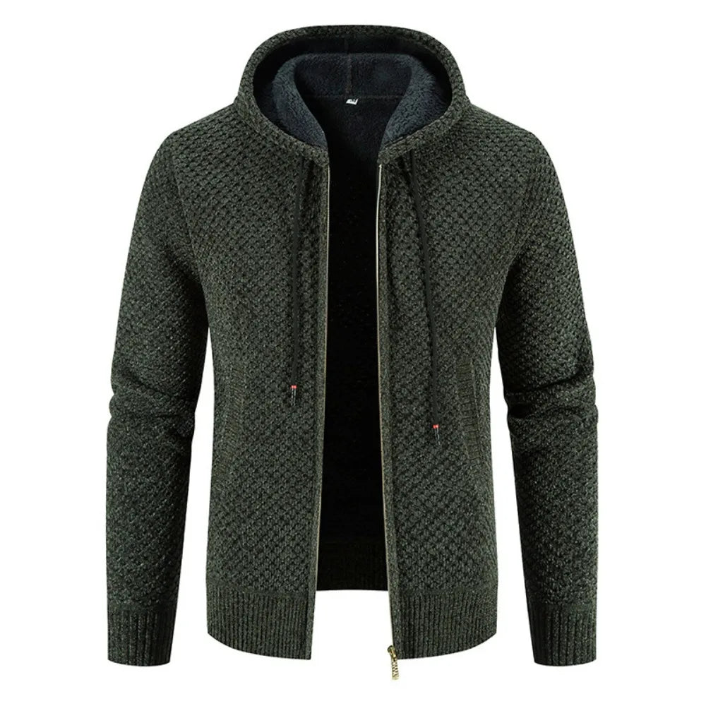Cardigan da uomo con cappuccio e zip
