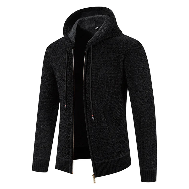 Cardigan da uomo con cappuccio e zip