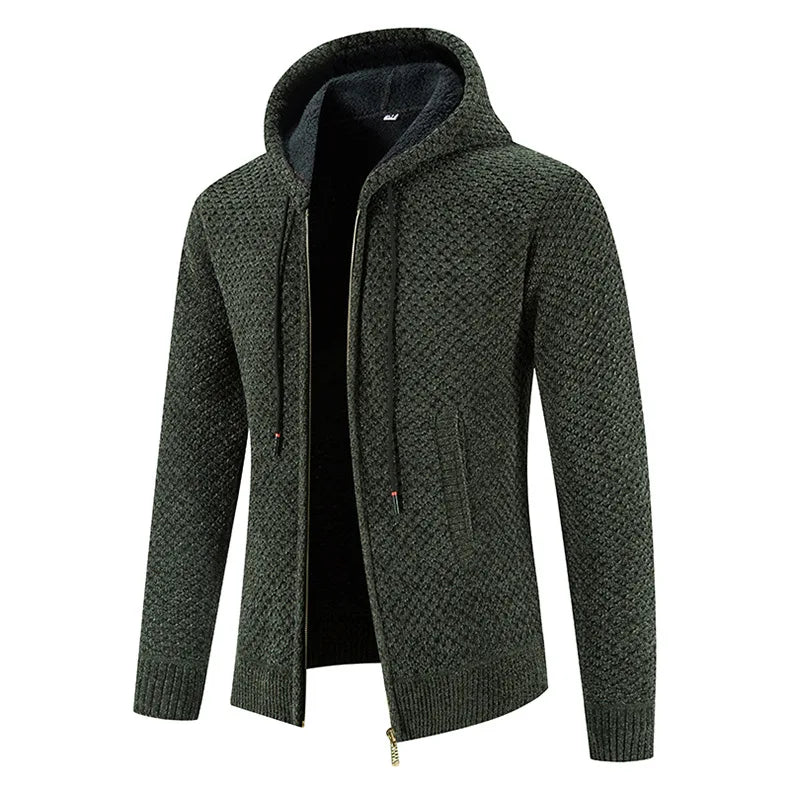 Cardigan da uomo con cappuccio e zip