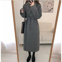 Női hosszú télikabát övvel, oversize fazonban | Elegáns