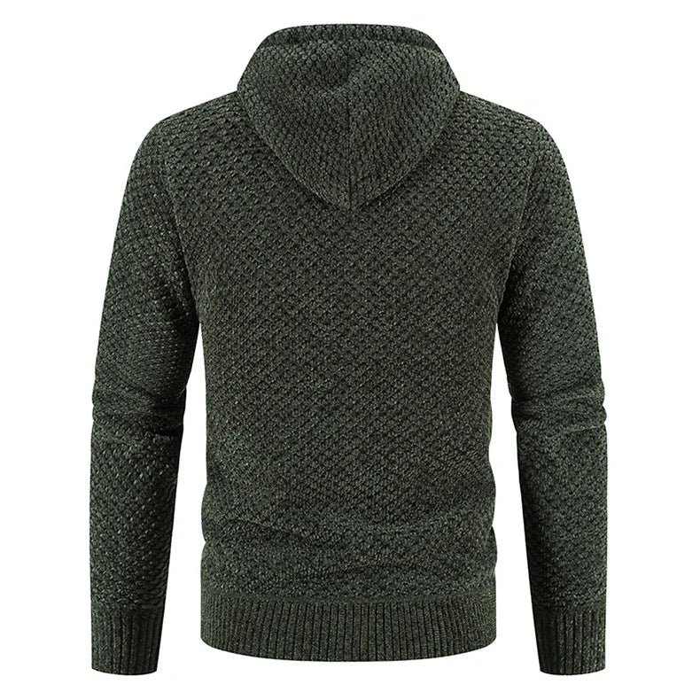 Cardigan da uomo con cappuccio e zip