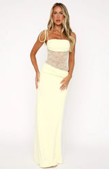 Women's Maxi Evening Gown with Spaghetti Straps | For Weddings and Parties