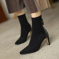 Women’s Heeled Winter Ankle Boots with Zipper | Elegant
