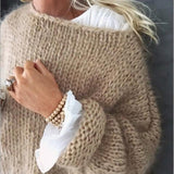 Női áttört mintás oversized pulóver - Leah