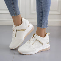 Women's lace-up orthopedic wedge sneakers