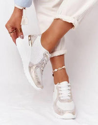 Women's lace-up orthopedic wedge sneakers