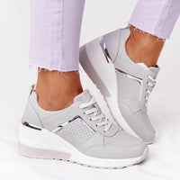 Women's lace-up orthopedic wedge sneakers