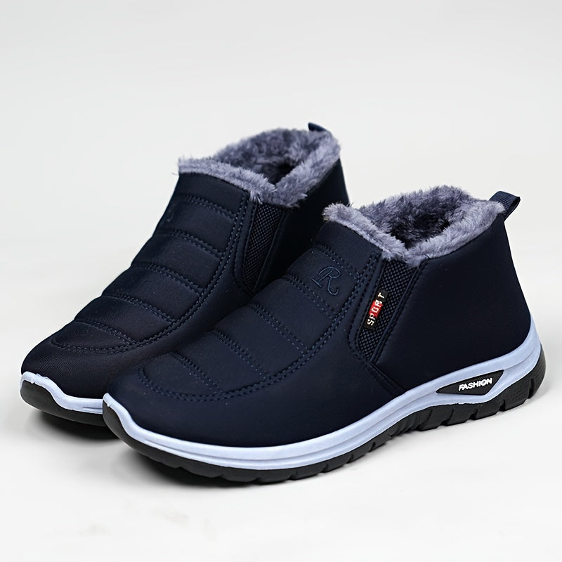 Bottines d’hiver femme fourrées à enfiler, avec fermeture éclair