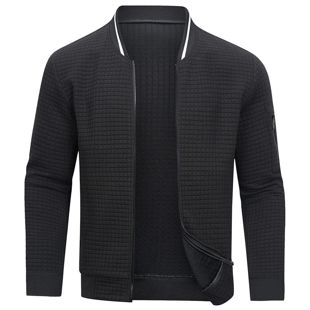 Men's quilted zip-up sweatshirt
