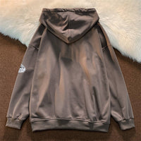 Casualowa bluza oversize męska z kapturem i nadrukiem - Jace Close Up