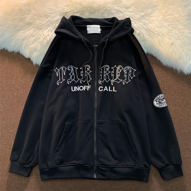 Casualowa bluza oversize męska z kapturem i nadrukiem - Jace Detail