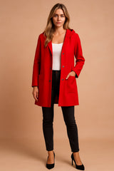 Casual Women's Jacket with a Lapel Hood - Lexi