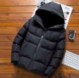 Warm Men's Down Winter Jacket with a Detachable Hood - Lars