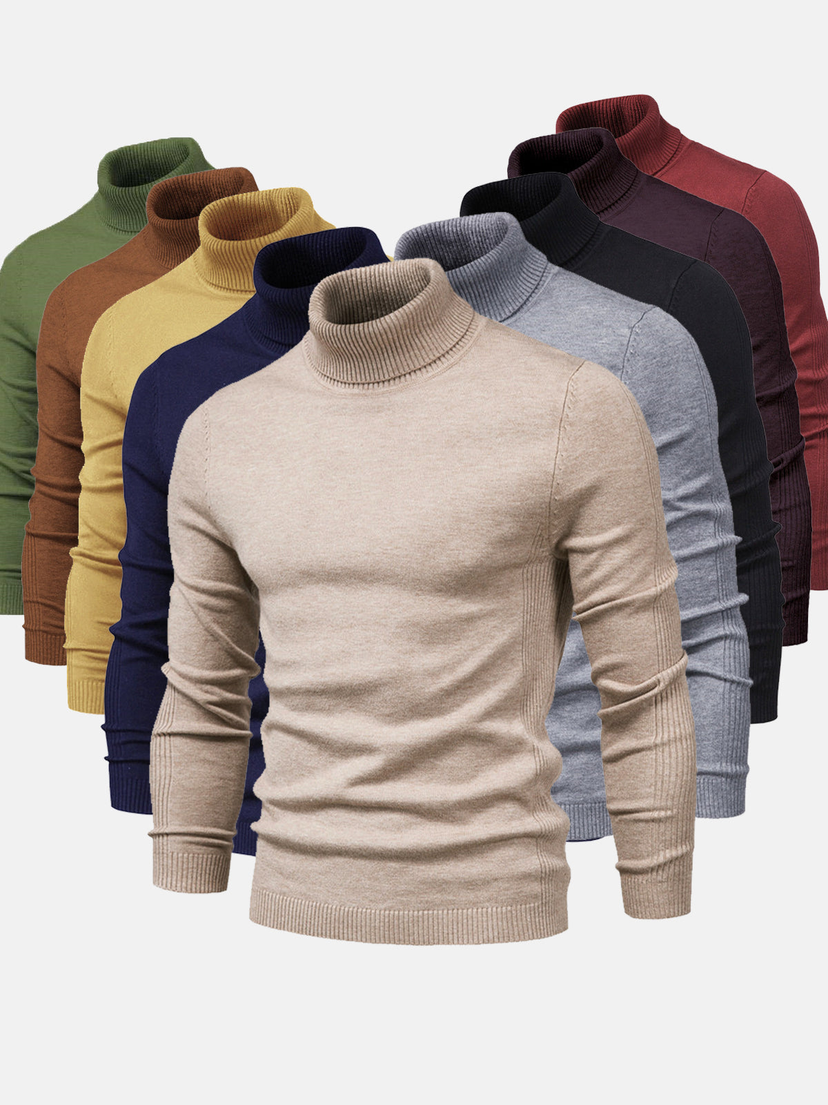 Maglione da uomo a collo alto e maniche lunghe