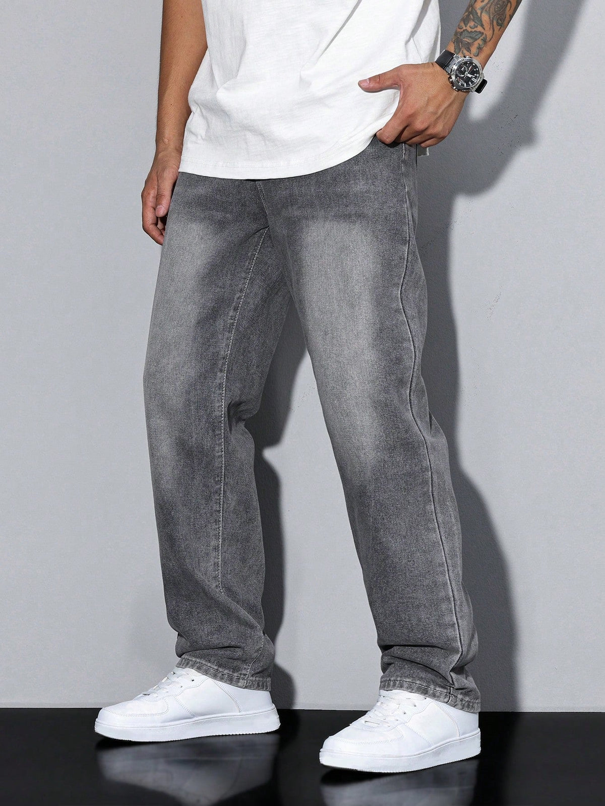 Jeans da uomo slavati a gamba dritta