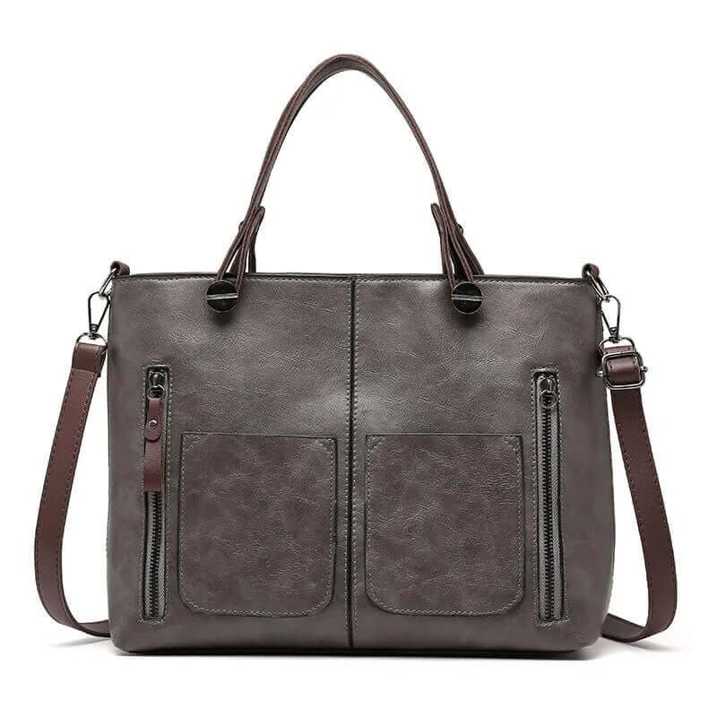 Dámská shopper kabelka přes rameno a crossbody se zipovými kapsami | Prostorná, do práce